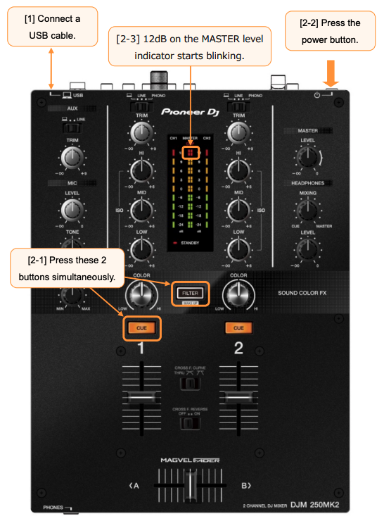 DJM-250MK2] Guida all'aggiornamento firmware – AlphaTheta Centro